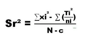 Formule de la Variance Intra-Groupe ou variance résiduelle en Analyse de variance ANOVA