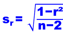 Ecart type du coeficient de Corrélation