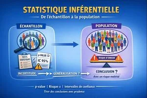 Statistique Inférentielle ou extrapolation des résultats de l'échantillon à la population